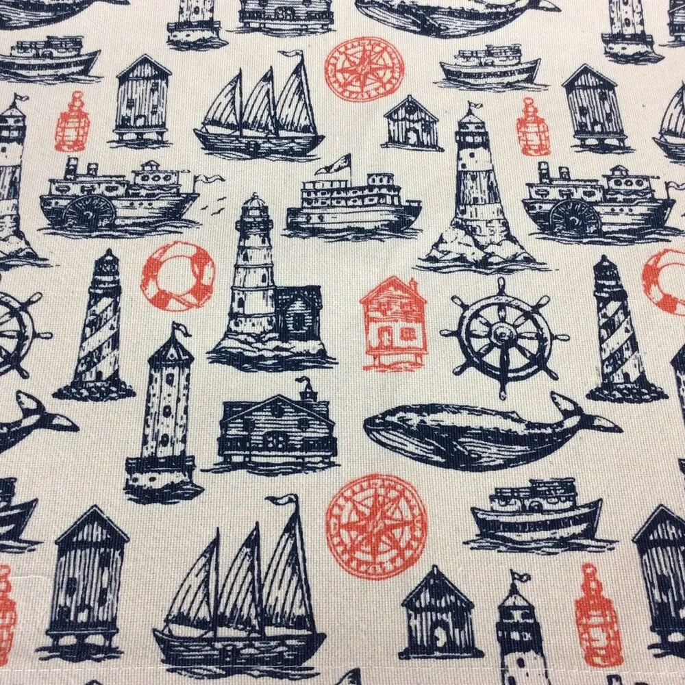 Home Concepts Canvas Placemats COASTAL/LIGHTHOUSE/NAUTICAL Multicolored Set Of 4